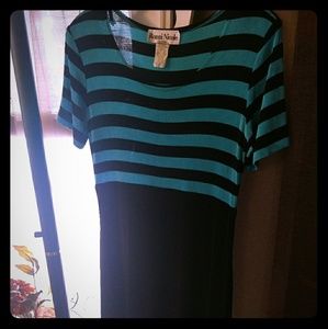 Ronni Nicole by Ouida Dress Turquoise & Black Sz 8